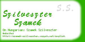 szilveszter szamek business card